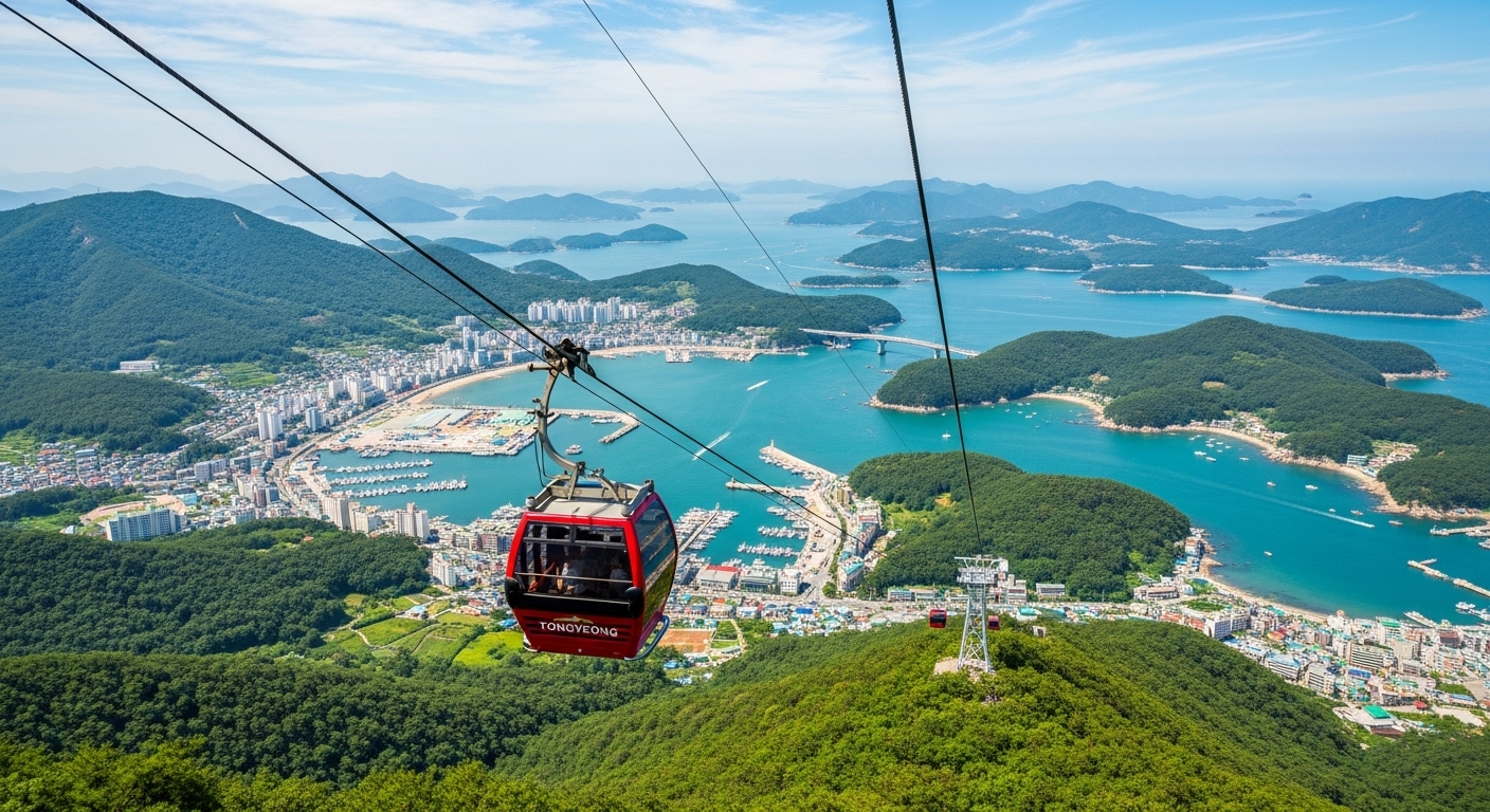 통영 케이블카 주차요금 무료 소형 288대 대형 11대 탑승요금 대인 왕복 14000원 경로 11000원