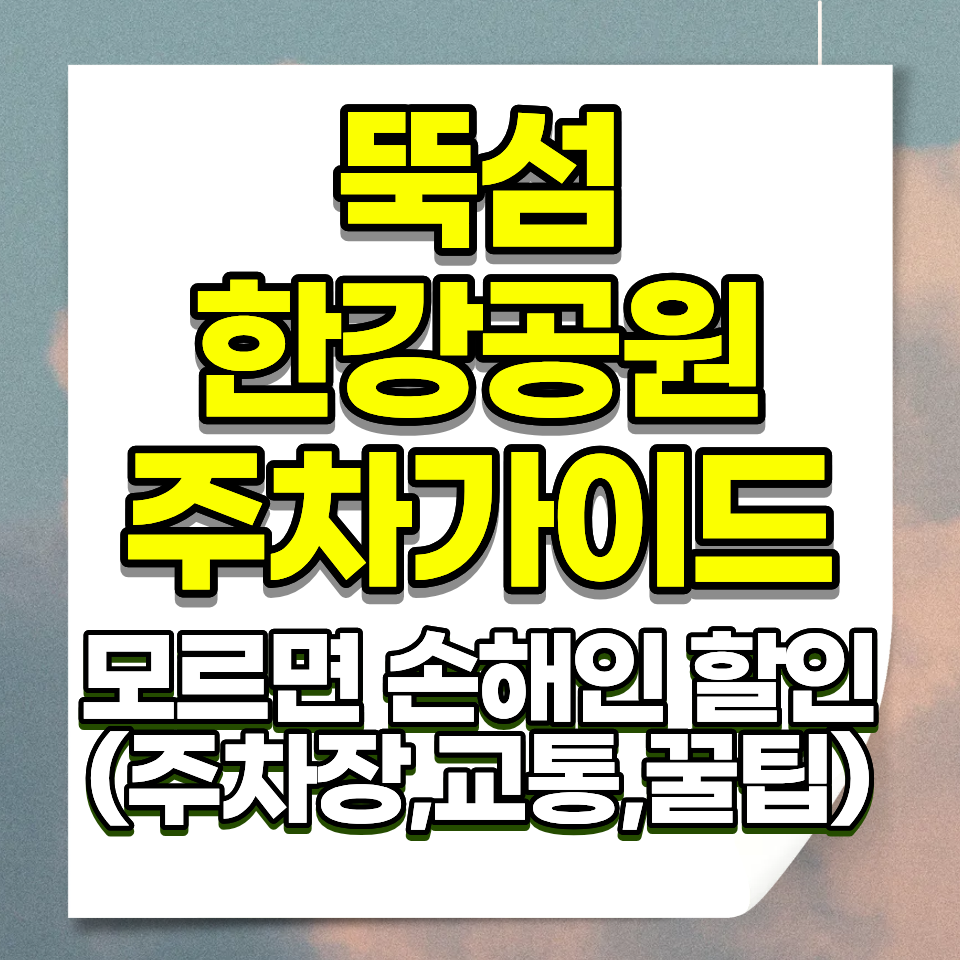 뚝섬 한강공원 주차요금 30분 1000원 1일 1만원 주차장 4곳 제4주차장 자양역 가장 가까움