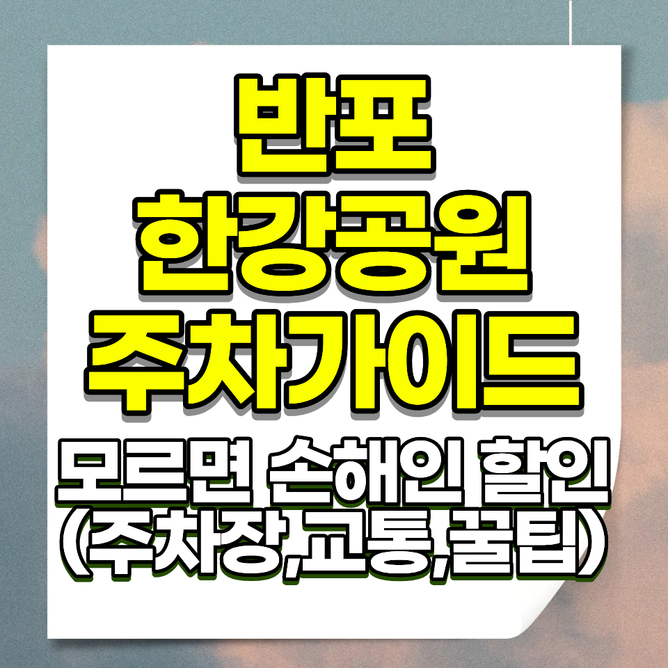 반포 한강공원 주차요금 30분 1000원 1일 1만원 달빛무지개분수 주차 꿀팁 고속터미널역