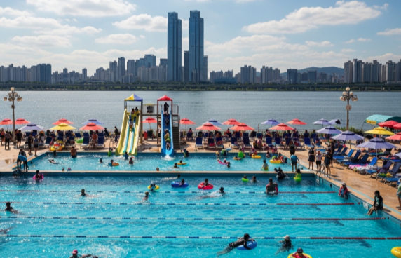 잠원 한강공원 수영장 입장료 성인 5000원 6세 미만 무료 성인풀 수심 1.2m 파라솔 무료 제6주차장 도보 4분 30분 1000원 