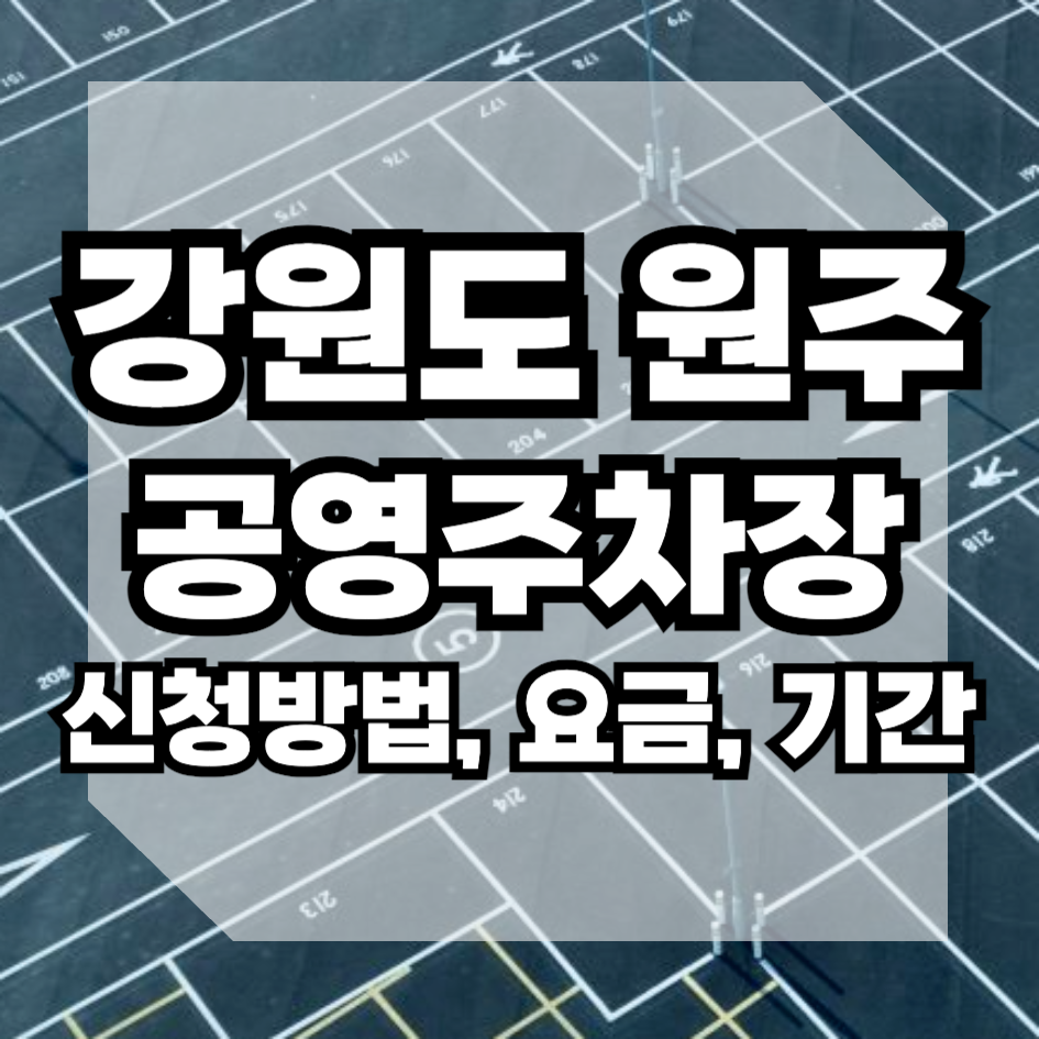 강원도 원주시 공영주차장 월주차 정기권 신청방법 위치 교통행정과