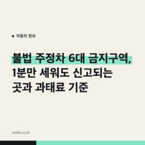 불법 주정차 6대 금지구역, 1분만 세워도 신고되는 곳과 과태료 기준
