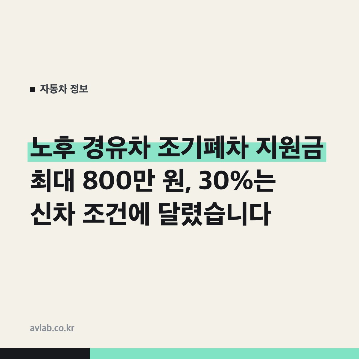 노후 경유차 조기폐차 지원금 최대 800만 원, 30%는 신차 조건에 달렸습니다