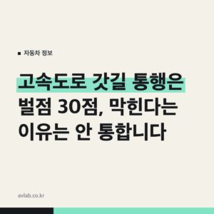 고속도로 갓길 통행은 벌점 30점, 막힌다는 이유는 안 통합니다