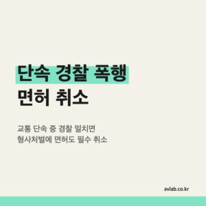 단속 경찰 폭행 면허 취소