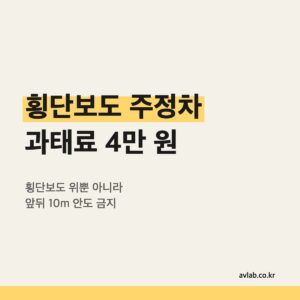 횡단보도 주정차 과태료 4만 원