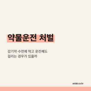 약물운전 처벌