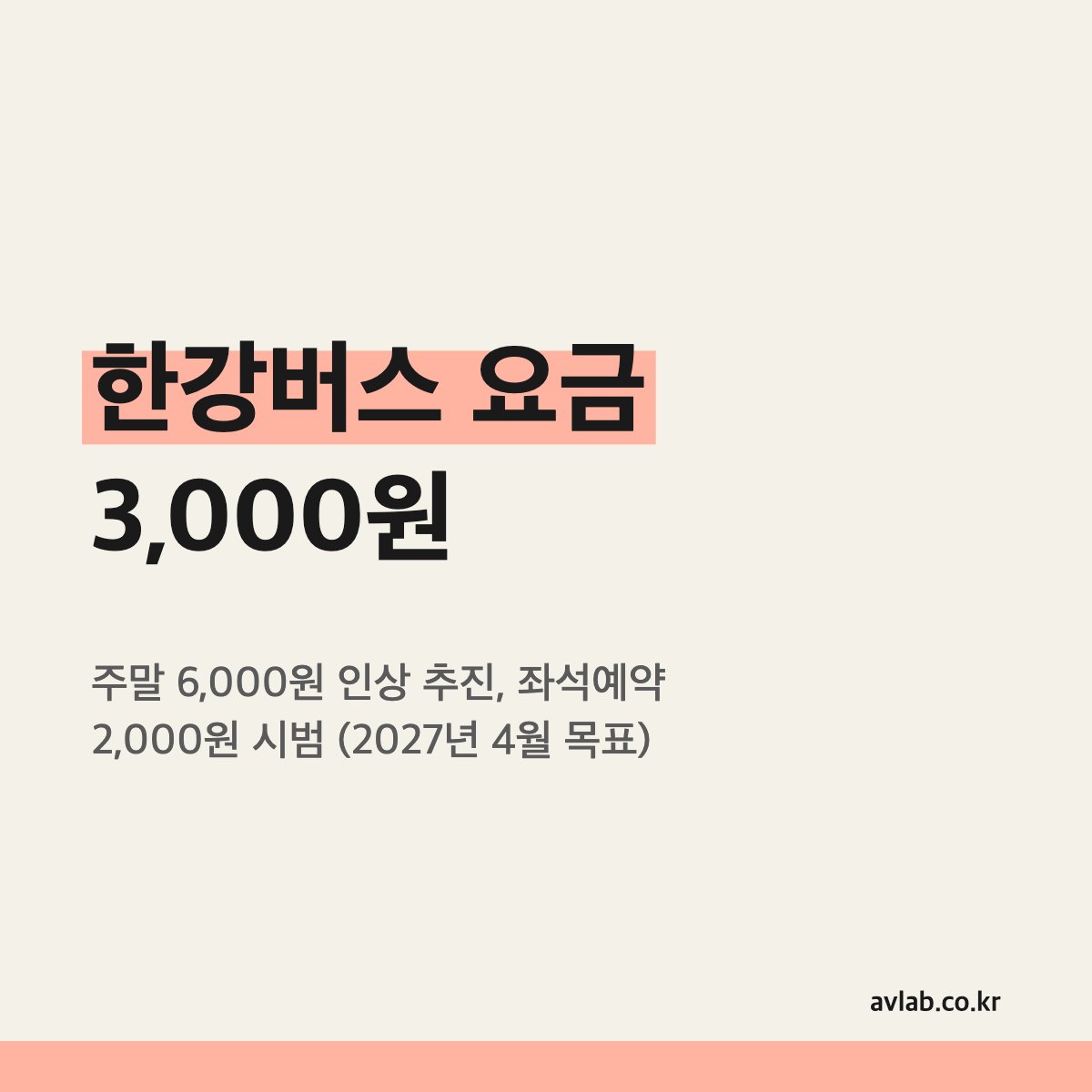 한강버스 요금 3