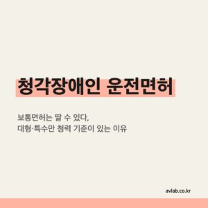 청각장애인 운전면허