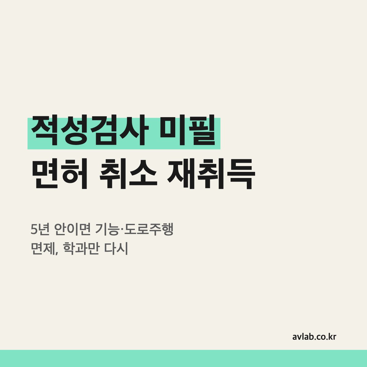 적성검사 미필 면허 취소 재취득
