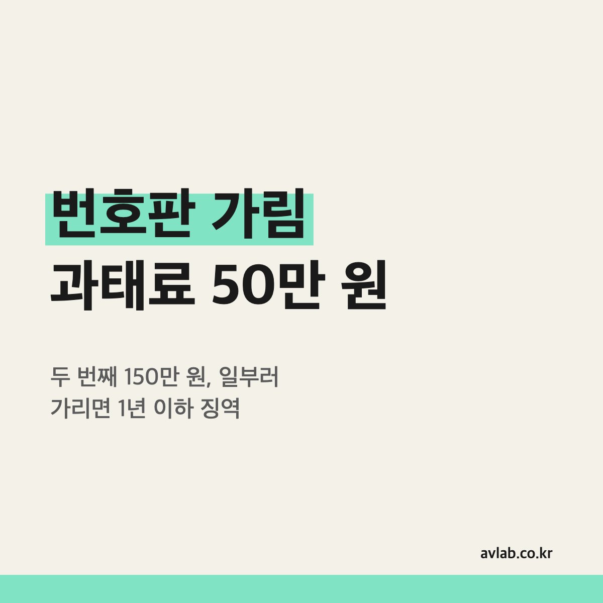번호판 가림 과태료 50만 원
