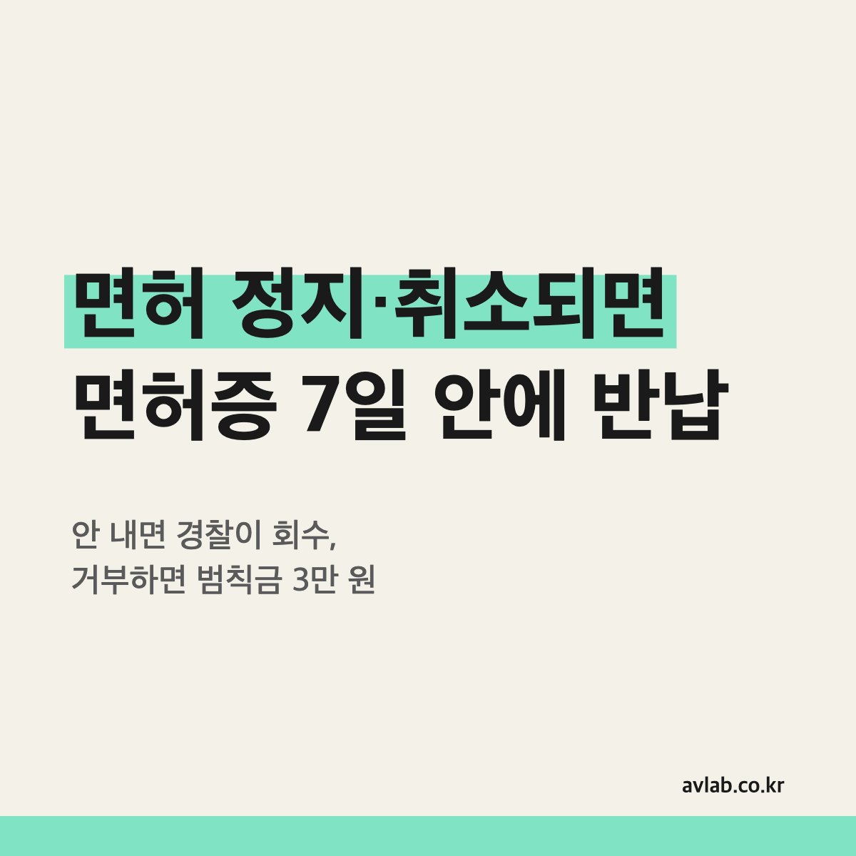면허 정지·취소되면 면허증 7일 안에 반납