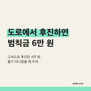 도로에서 후진하면 범칙금 6만 원