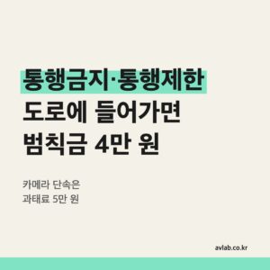 통행금지·통행제한 도로에 들어가면 범칙금 4만 원