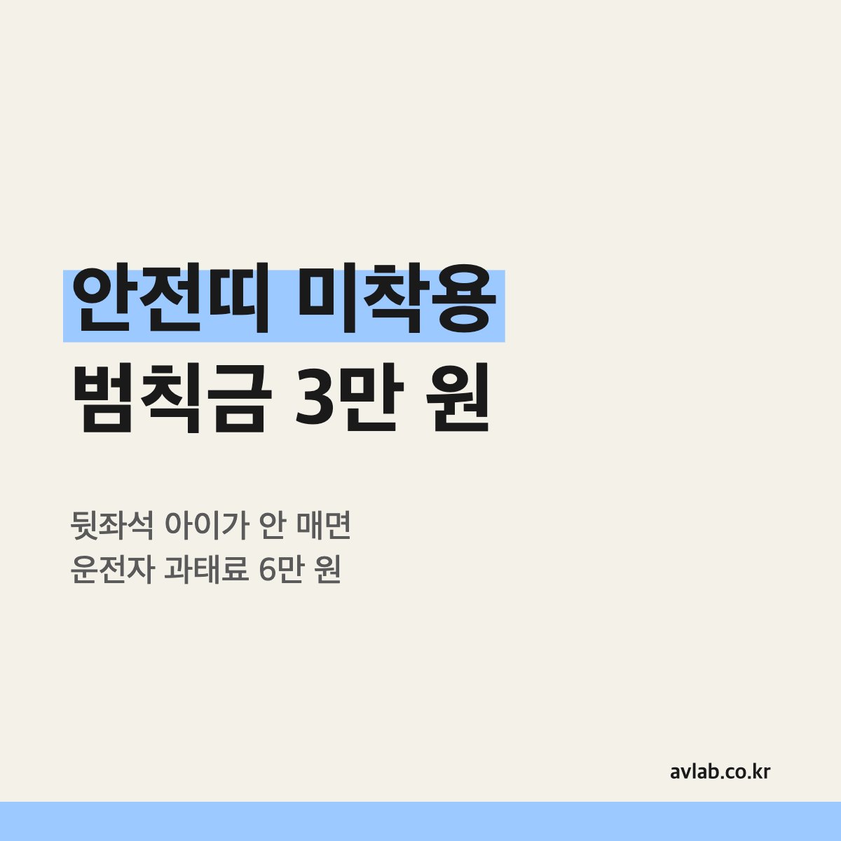 안전띠 미착용 범칙금 3만 원