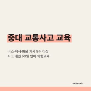 중대 교통사고 교육