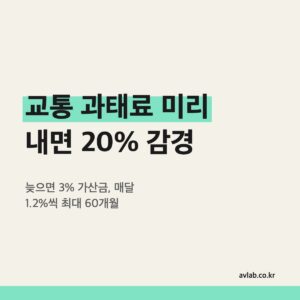 교통 과태료 미리 내면 20% 감경