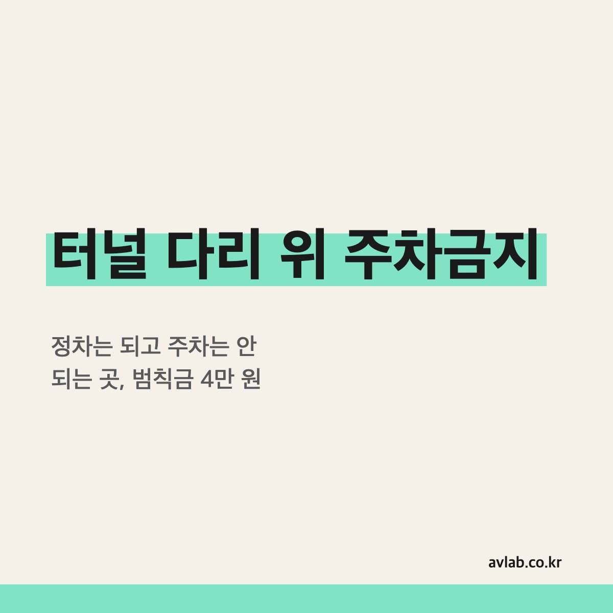 터널 다리 위 주차금지