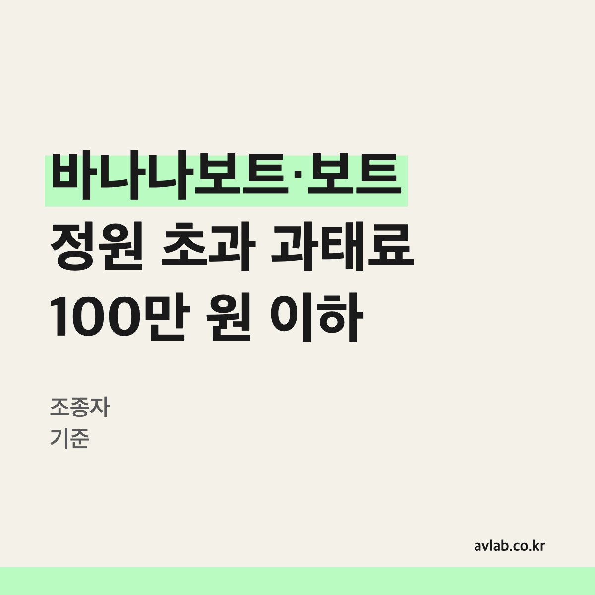 바나나보트·보트 정원 초과 과태료 100만 원 이하